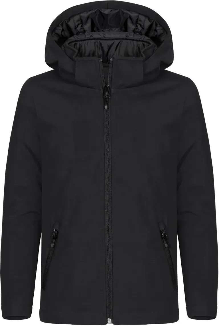 Clique Padded Hooded Softshell Junior – Wattierte Kinder Kapuzen Softshell Jacke – Black