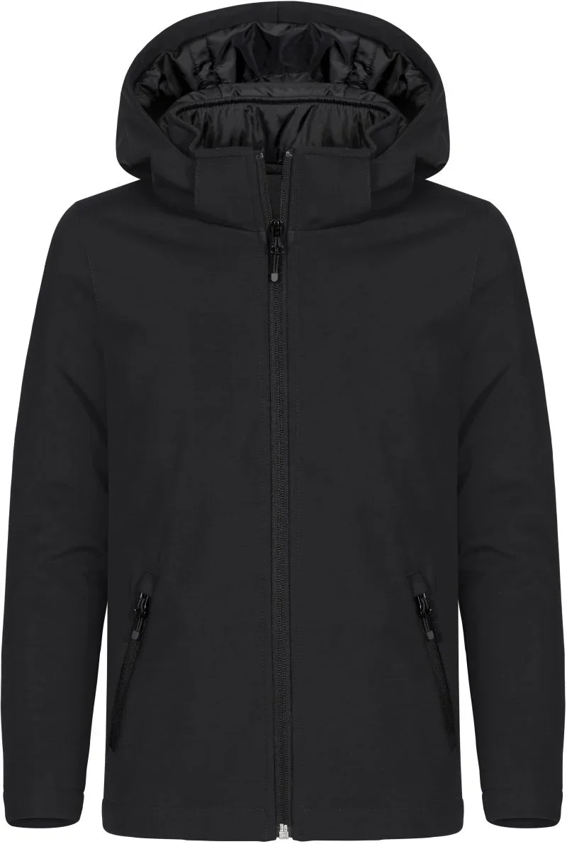 Clique Padded Hooded Softshell Junior – Wattierte Kinder Kapuzen Softshell Jacke – Black