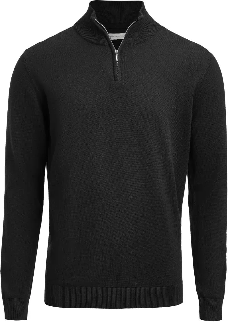 James Harvest Ashland Halfzip – Unisex Pullover mit 1/4 Zip – Black