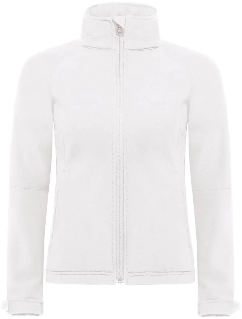 B&C Collection Hooded Softshell – Damen 3-Lagen Kapuzen Softshell Jacke – White