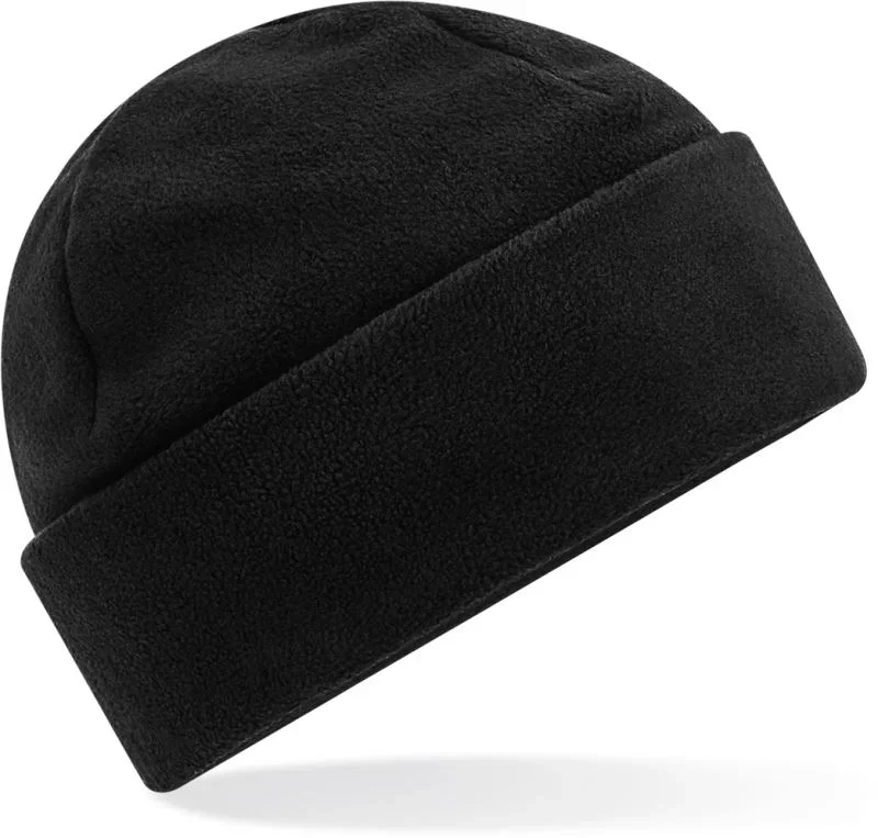 Beechfield B 243R – Fleece Mütze mit Umschlag "Recycled" – Black