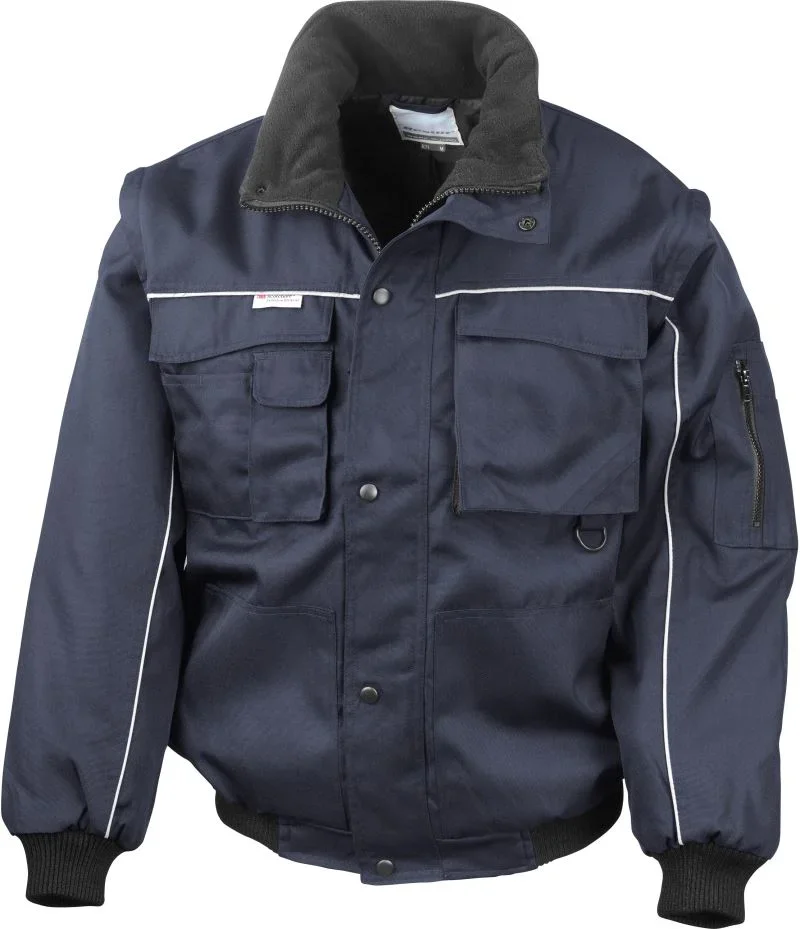 Result R 071X – Workwear Jacke mit abnehmbaren Ärmeln – All Navy