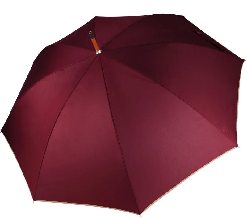 KiMood KI 2020 – Regenschirm mit Holzgriff – Burgundy/Beige
