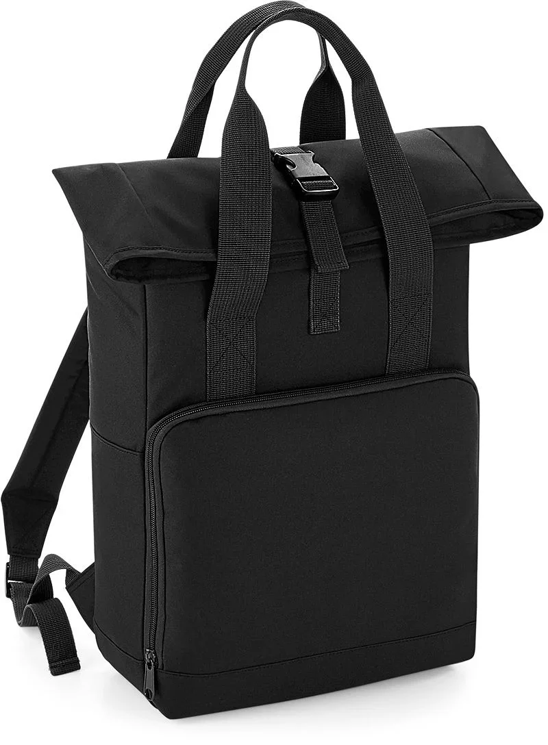 BagBase BG 118 – Roll-Top Rucksack mit Doppelgriff – Black
