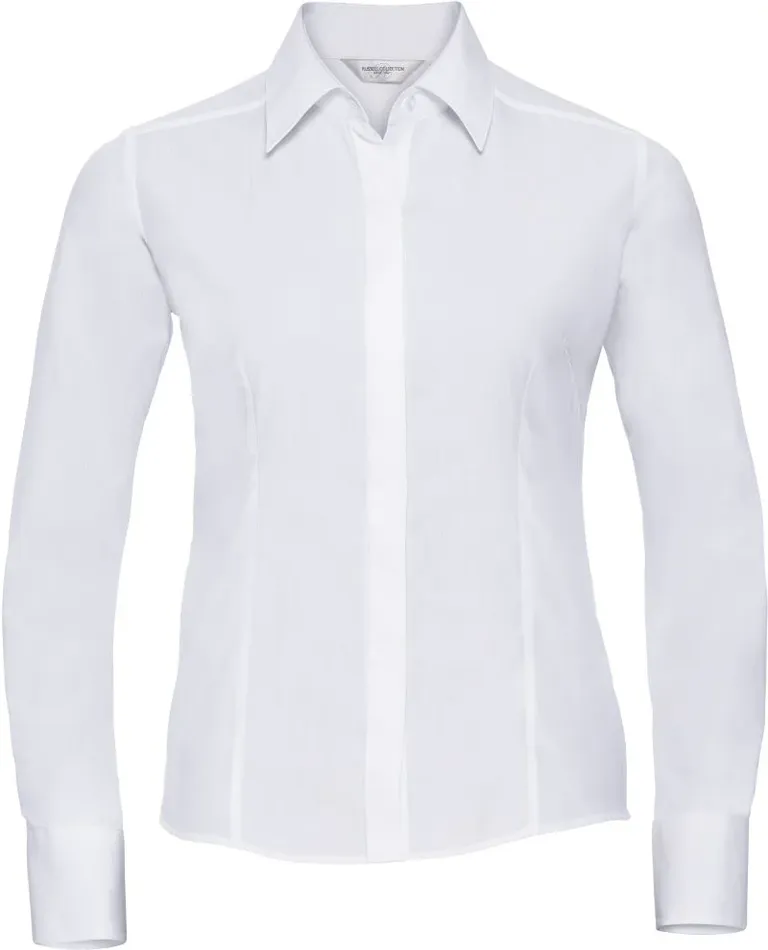Russell Athletic 924F – Popeline Bluse langarm – White