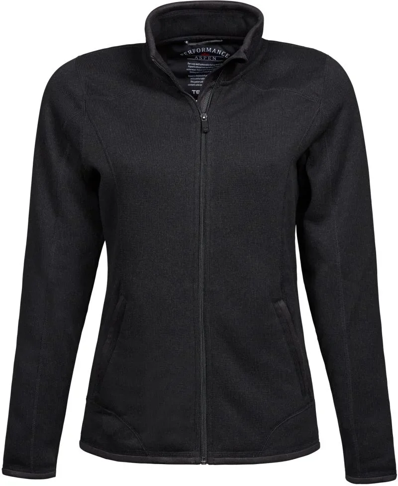 TEE JAYS TJ 9616 – Damen Melange Strickfleece Jacke – Black