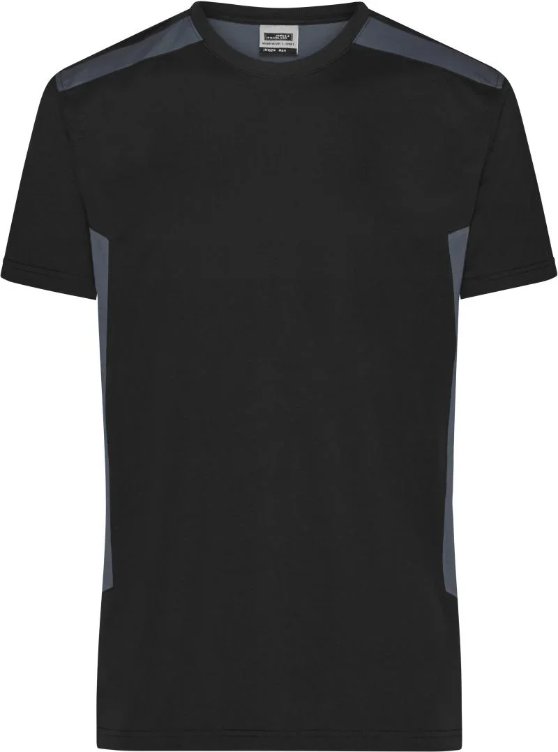 James & Nicholson JN 1824 – Herren Workwear T-Shirt - Strong – Black/Carbon