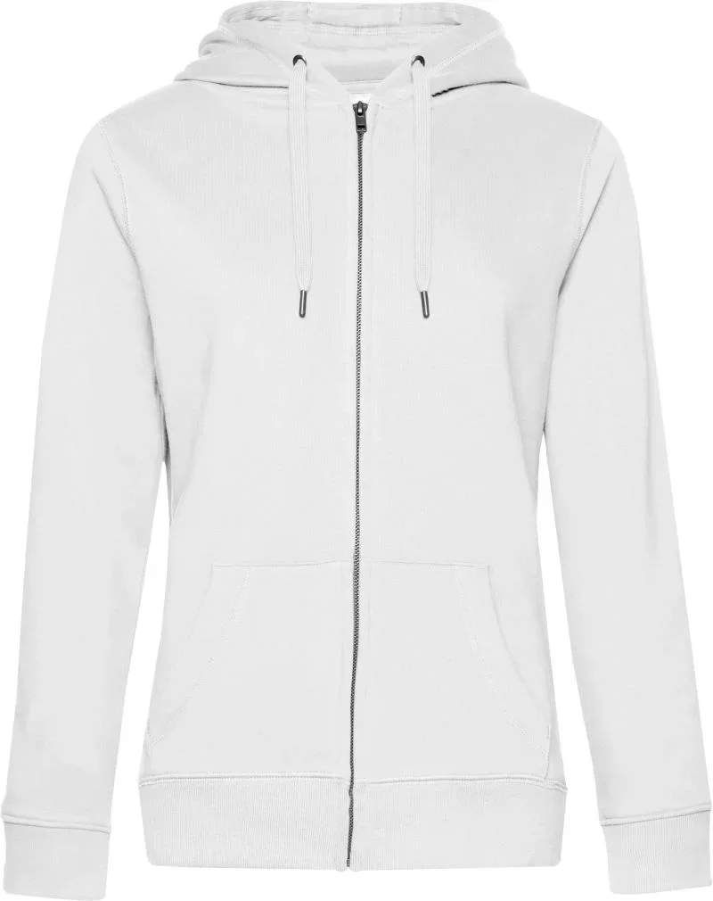 B&C Collection QUEEN Zipped Hood – Damen Kapuzen Sweatjacke – White