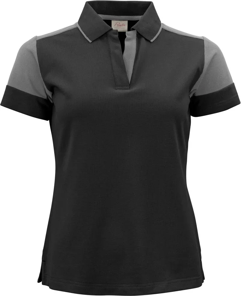 Printer Prime Polo Women – Schweres Damen Piqué Polo – Black/Anthracite