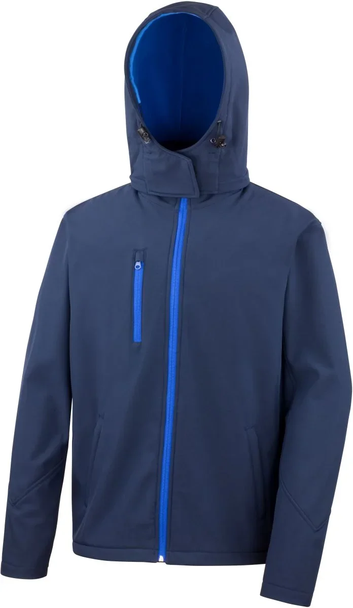 Result R 230M – Herren 3-Lagen Softshell Kapuzenjacke – Navy/Royal