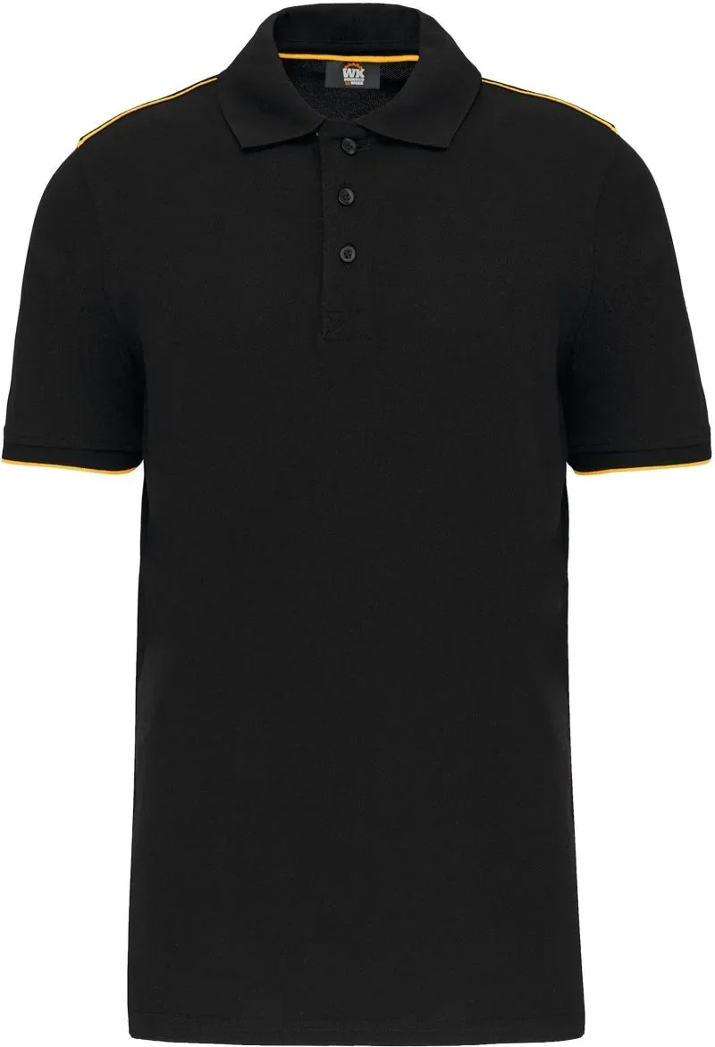 Kariban WK 270 – Herren Workwear Piqué Polo "Day-to-Day" – Black/Yellow