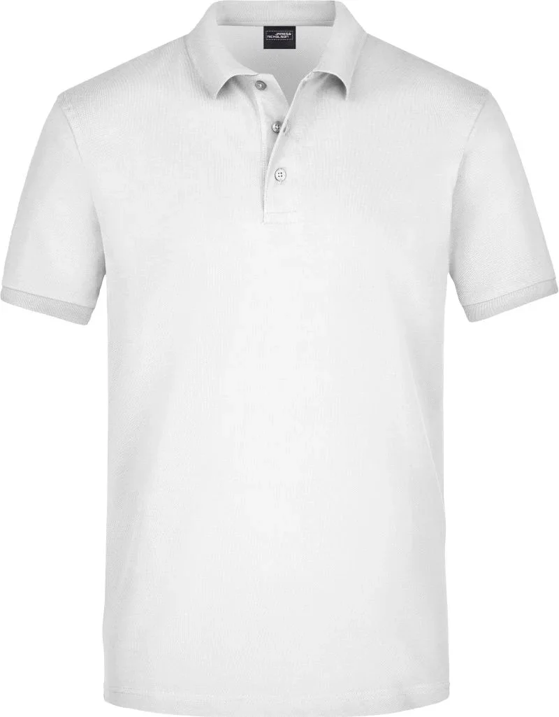 James & Nicholson JN 710 – Herren Stretch Piqué Polo – White