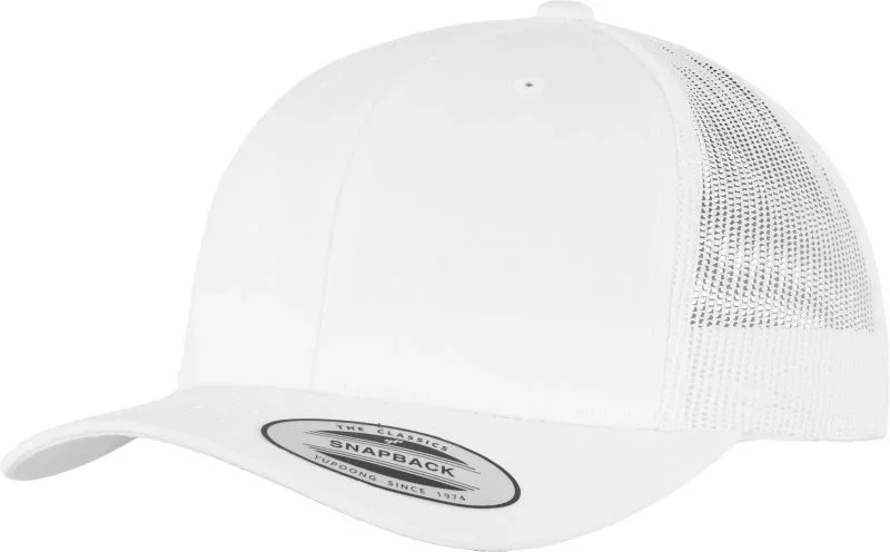 Flexfit 6606/6606T – 6 Panel Vintage Kappe "Trucker" – White