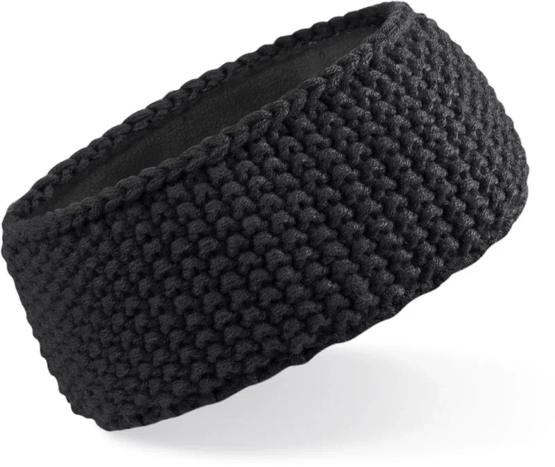 Beechfield B 434 – Stirnband "Slopeside Waffle" – Black