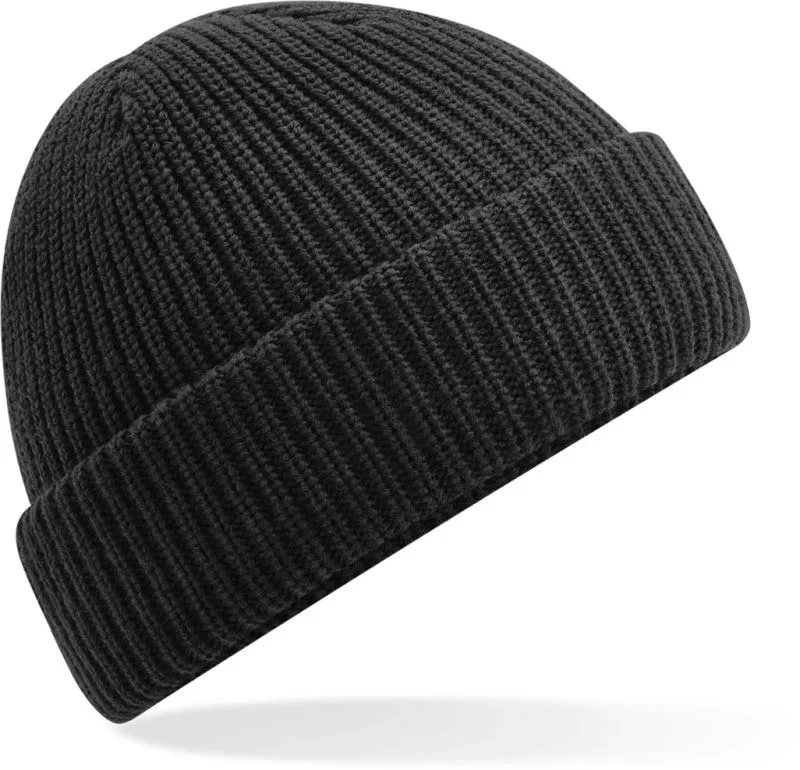 Beechfield B 505 – Wasserabweisende Strickmütze mit Umschlag – Black