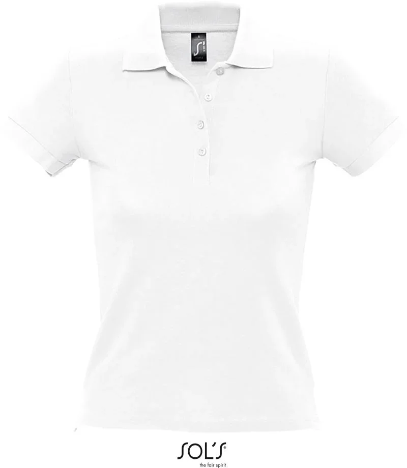 SOL's Collection People – Damen Piqué Polo – White