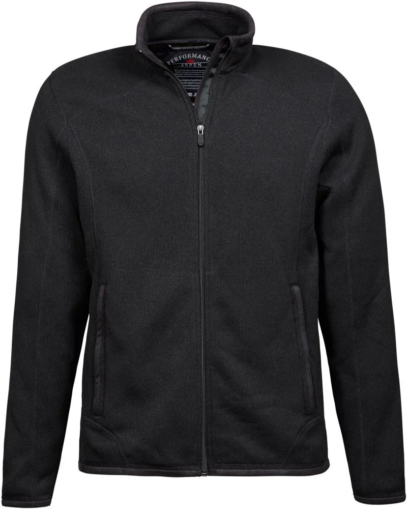 TEE JAYS TJ 9615 – Herren Melange Strickfleece Jacke – Black