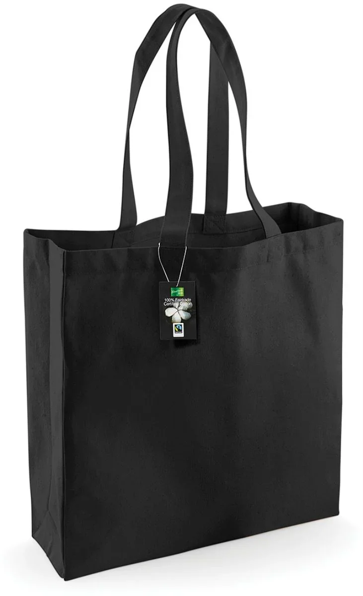 Westford Mill W 623 – Fairtrade Classic Baumwoll Shopper – Black
