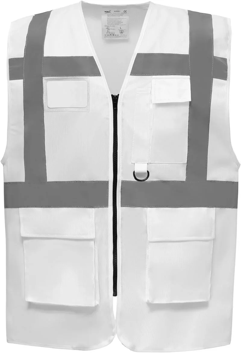 Yoko HVW 801 – Hi-Vis Multifunktionsweste – White
