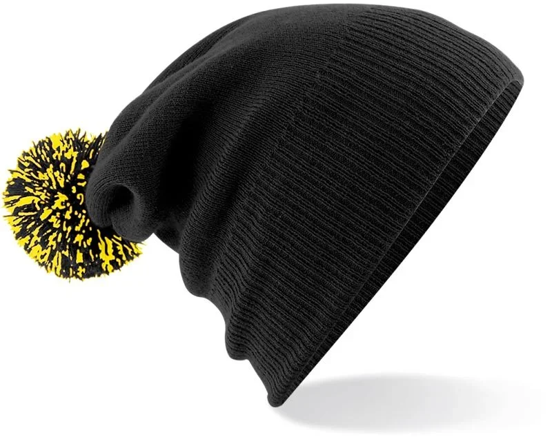 Beechfield B 450 – Snowstar® Beanie – Black/Yellow