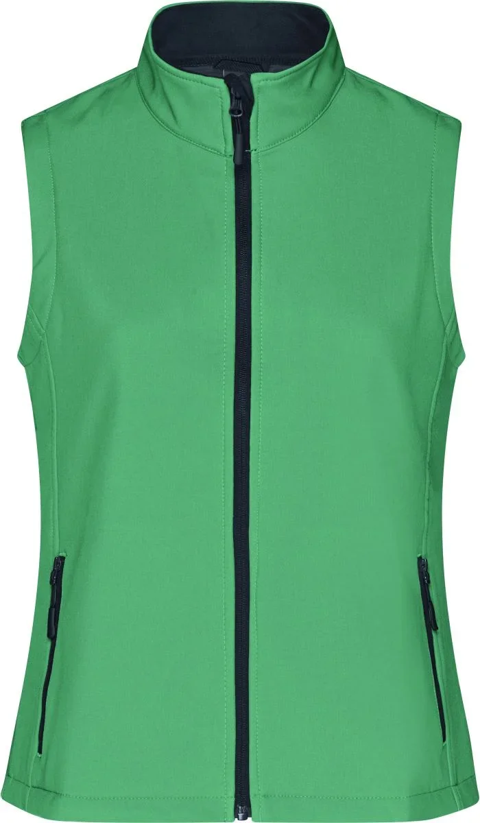 James & Nicholson JN 1127 – Damen 2-Lagen Promo Softshell Gilet – Green/Navy