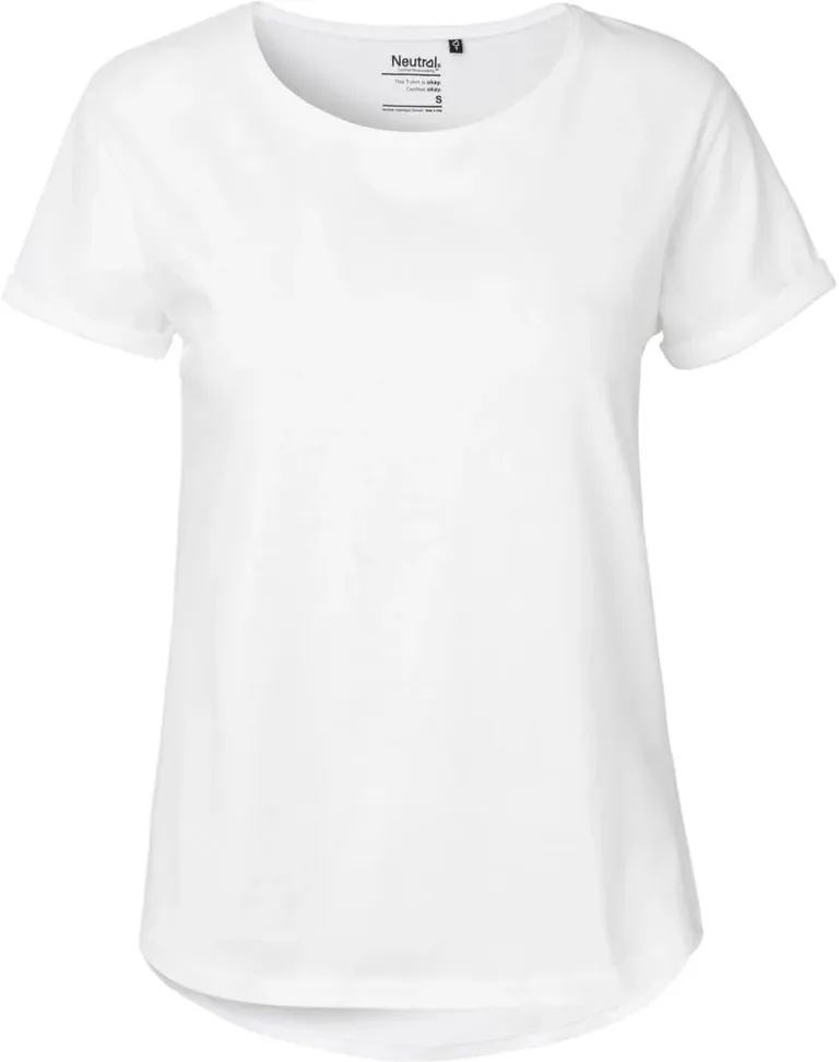 Neutral O 80012 – Damen Bio T-Shirt mit Umschlag – White