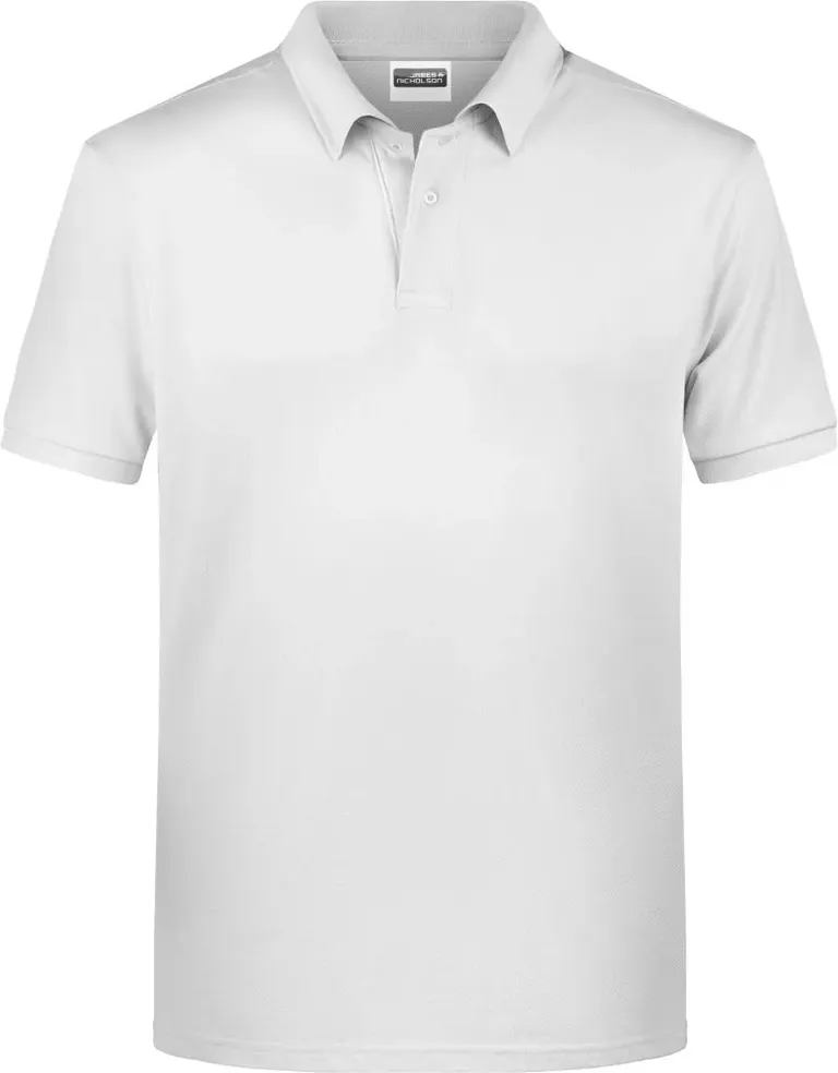 James & Nicholson 8010 – Herren Bio Piqué Polo – White