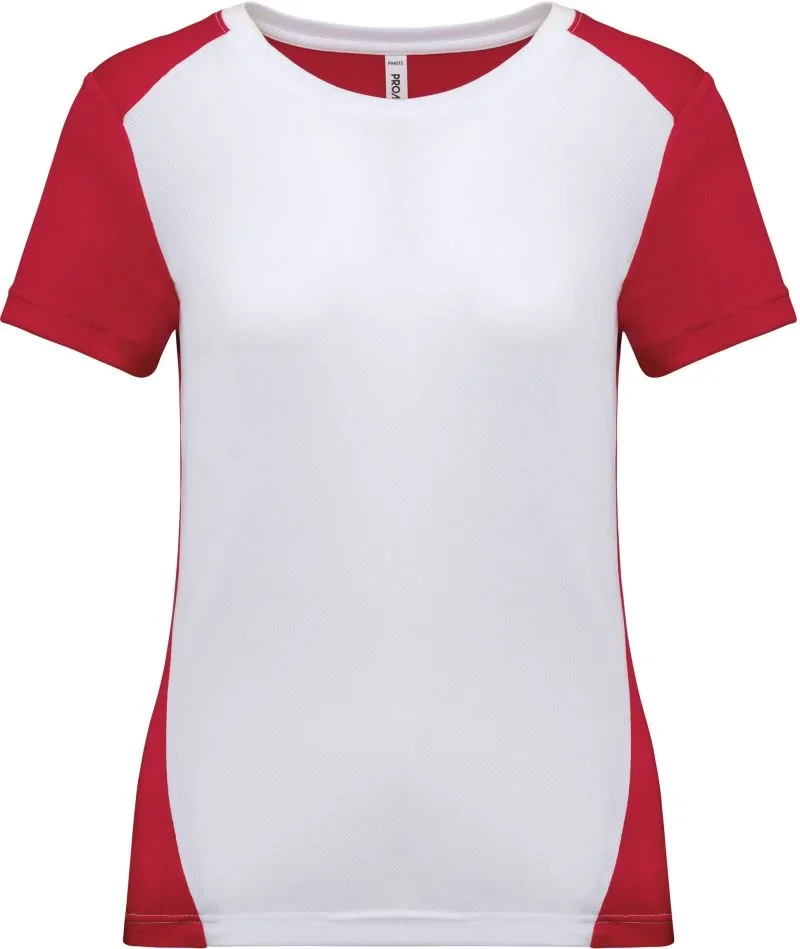 Kariban PA 4015 – Damen Kontrast Sport Shirt – White/Red