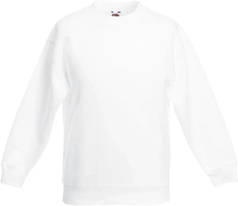 Fruit of the Loom Classic Kids Set-In Sweat – Kinder Sweater – White