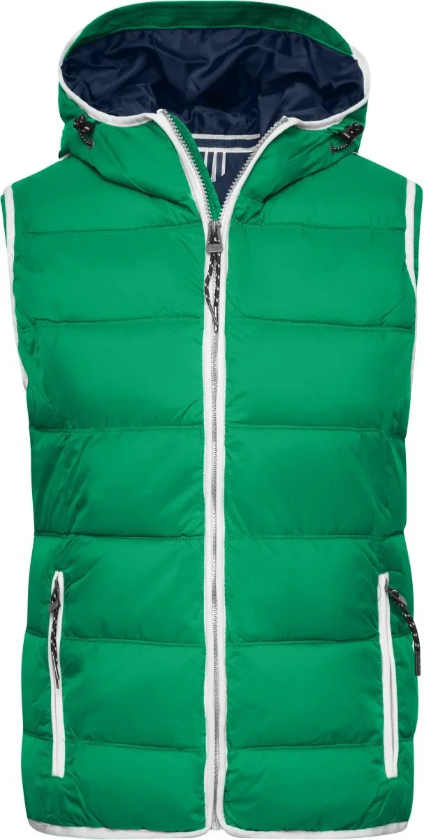 James & Nicholson JN 1076 – Herren Bodywarmer "Maritim" – Irish Green/White