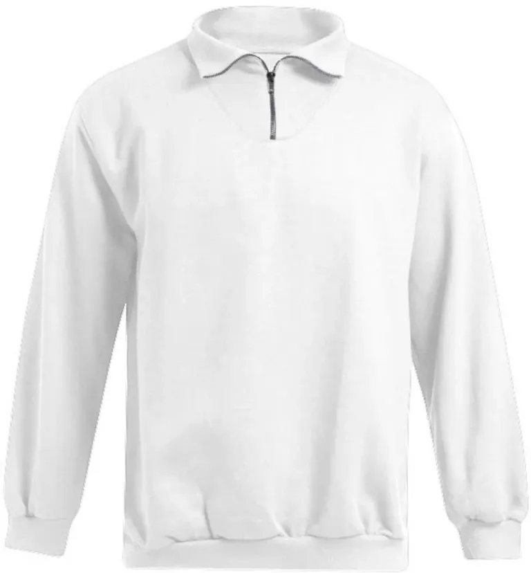 Promodoro 5050 – Herren Sweater mit 1/4 Zip "Troyer" – White