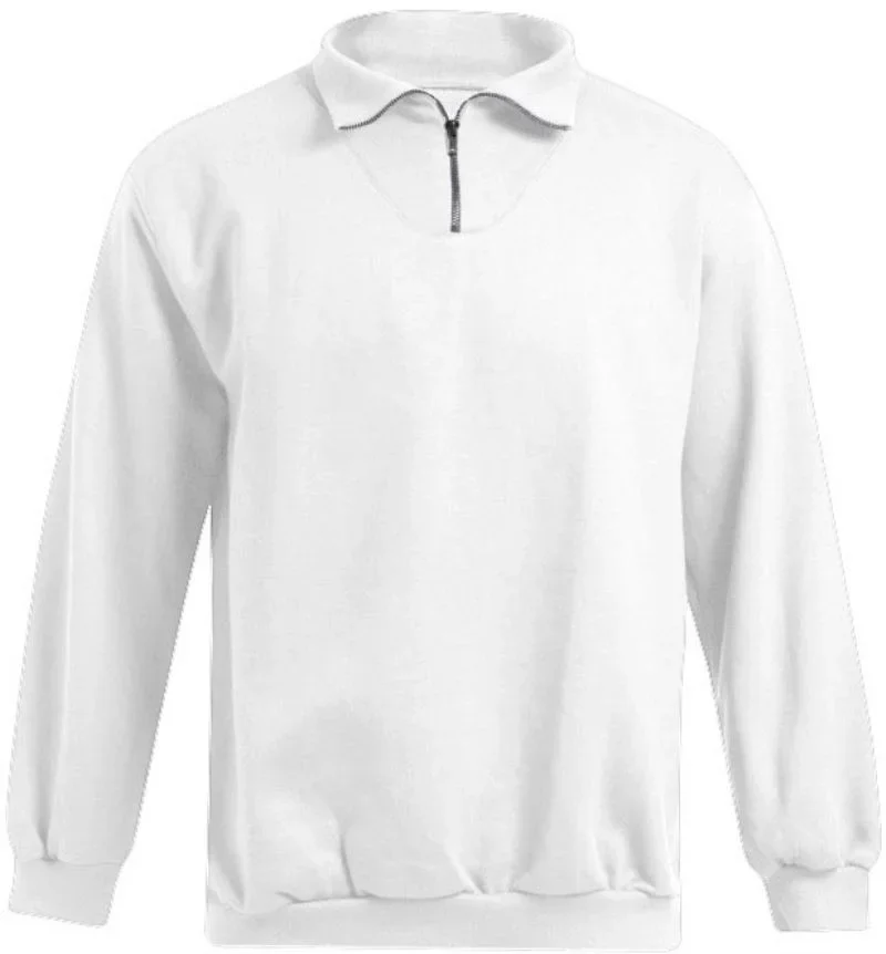 Promodoro 5050 – Herren Sweater mit 1/4 Zip "Troyer" – White