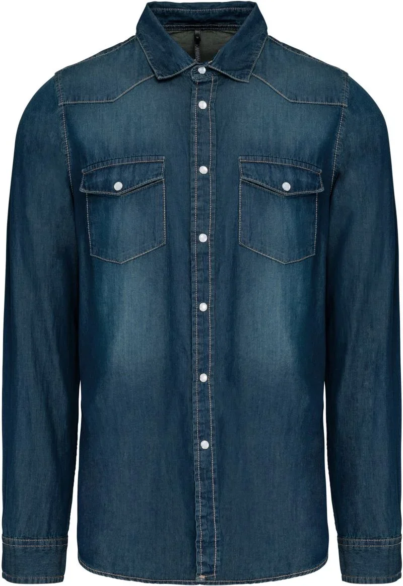 Kariban K 519 – Denim Hemd langarm – Blue Jean