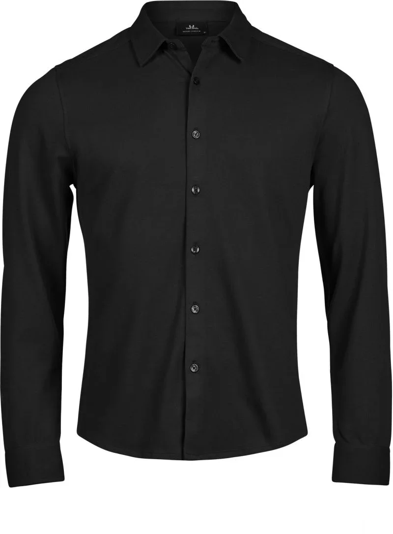 TEE JAYS TJ 1416 – Piqué Hemd langarm "Luxury Stretch" – Black