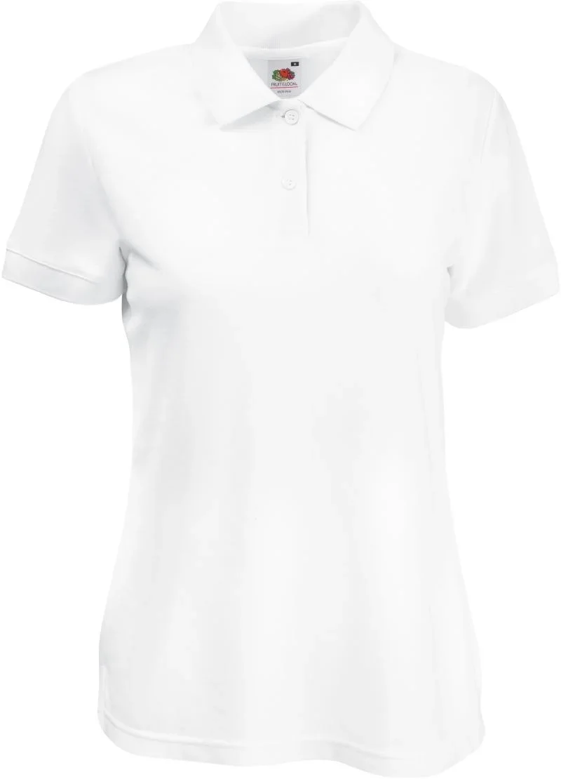 Fruit of the Loom Lady-Fit 65/35 Polo – Damen Piqué Polo – White