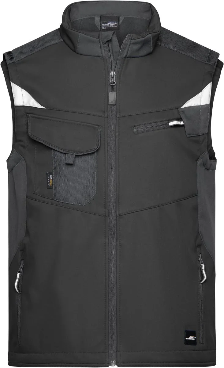 James & Nicholson JN 845 – Workwear Gilet - Strong – Black/Black