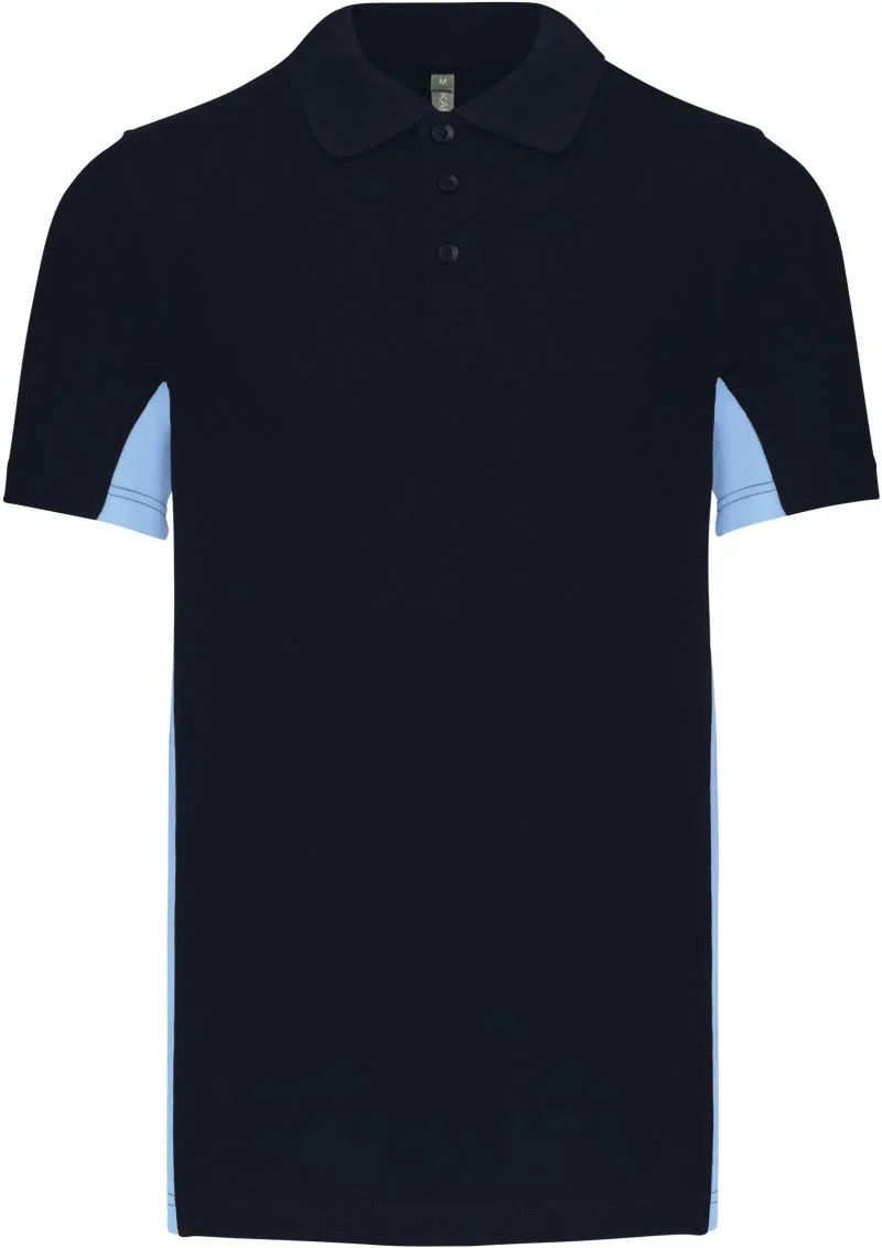 Kariban K 232 – 2-farbiges Piqué Polo "Flag" – Navy/Sky