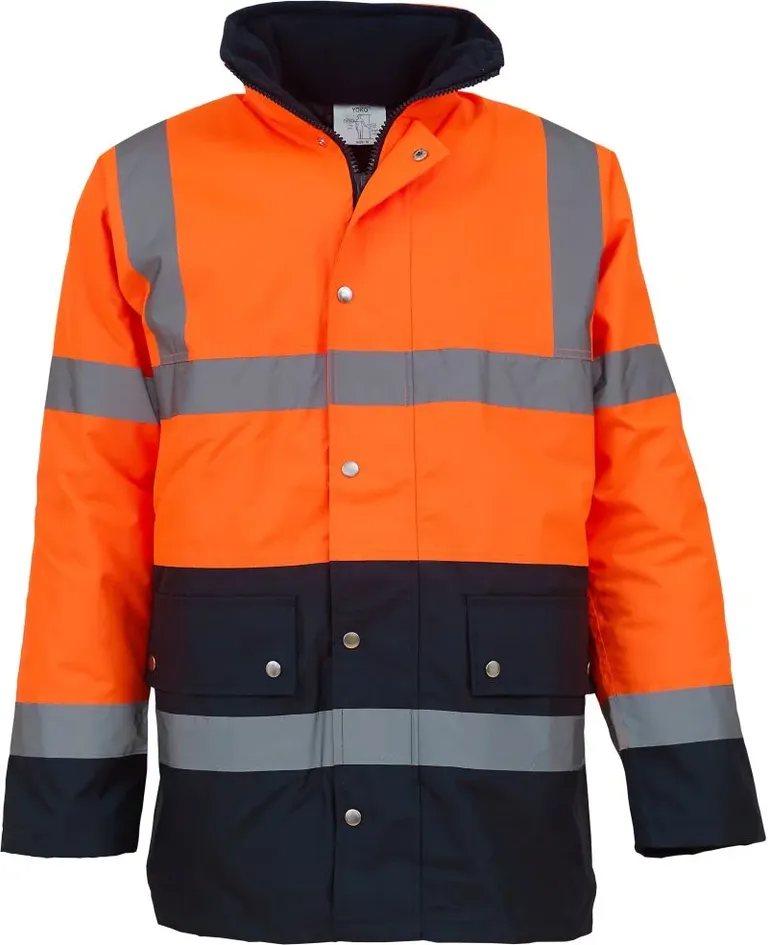 Yoko HVP 302 – Hi-Vis Parka – Hi Vis Orange/Navy