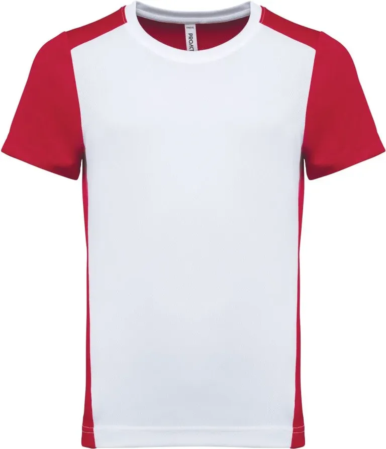 Kariban PA 4016 – Kinder Kontrast Sport Shirt – White/Red