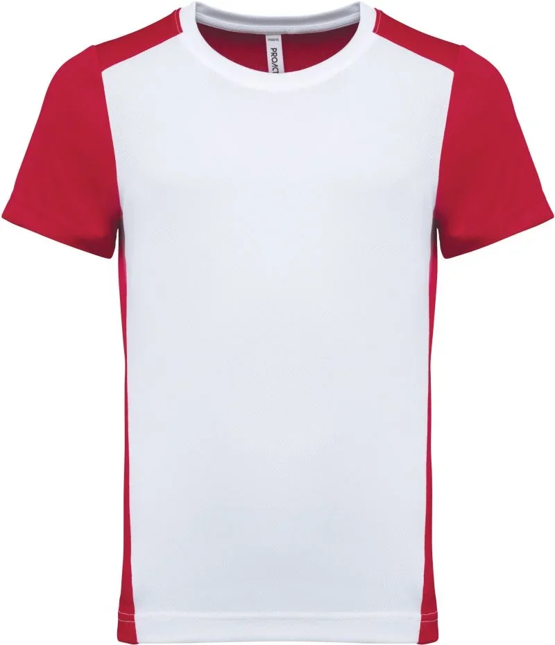 Kariban PA 4016 – Kinder Kontrast Sport Shirt – White/Red