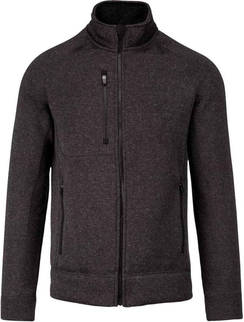 Kariban K 9106 – Herren Melange Strickfleece Jacke – Dark Grey Melange