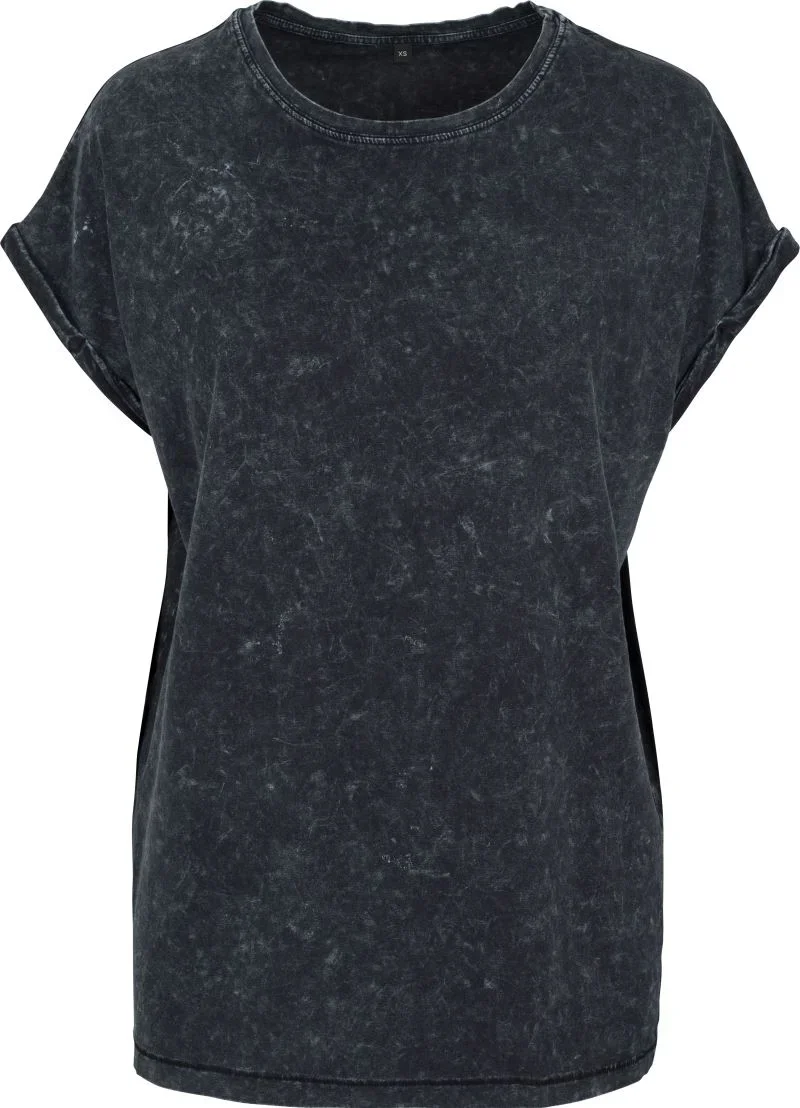 Build your Brand BY 053 – Damen T-Shirt "Acid Wash" – Black