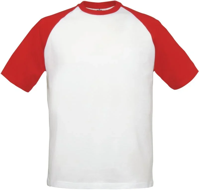 B&C Collection Base-Ball – Raglan Kontrast T-Shirt – White/Red