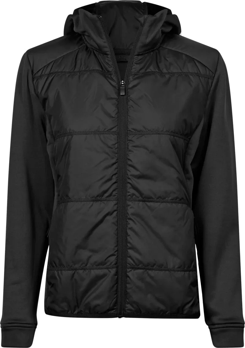 TEE JAYS TJ 9113 – Damen Hybrid Stretch Kapuzenjacke – Black/Black