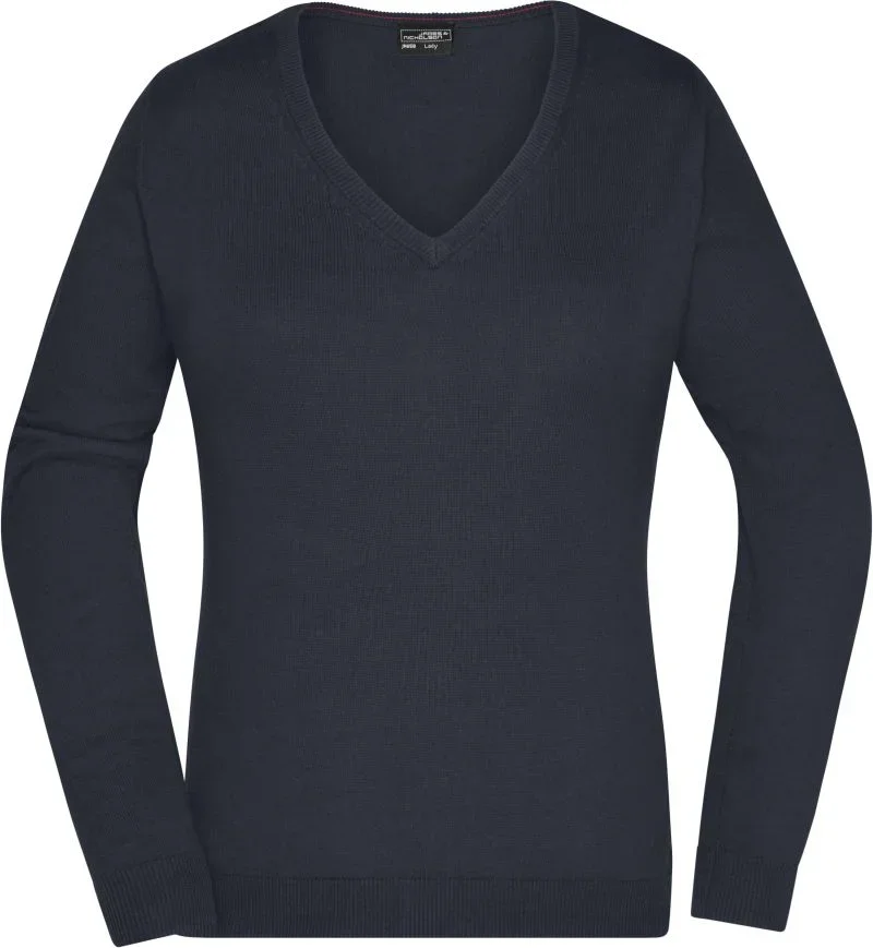 James & Nicholson JN 658 – Damen V-Ausschnitt Pullover – Black