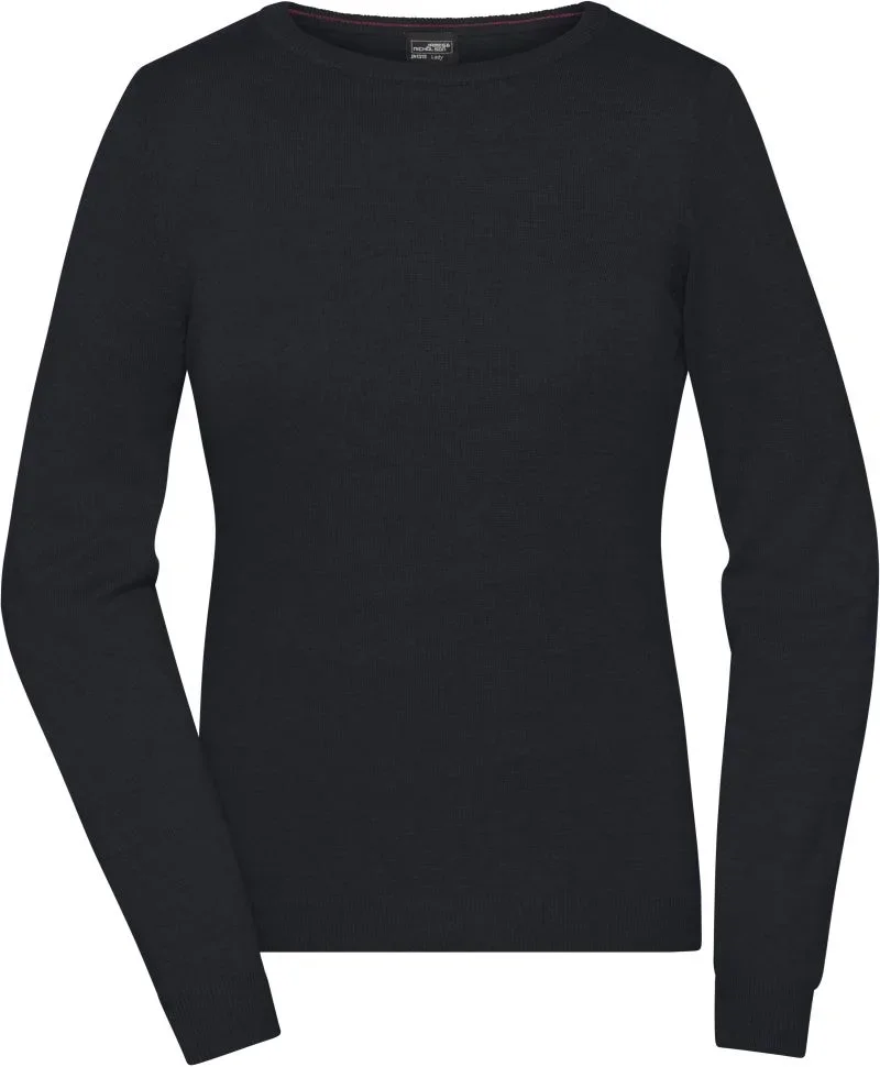 James & Nicholson JN 1313 – Damen Rundhals Pullover – Black