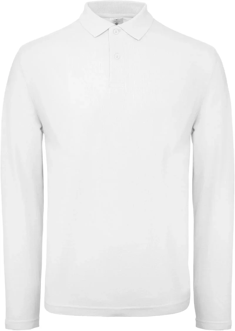 B&C Collection ID.001 LSL – Herren Piqué Polo langarm – White