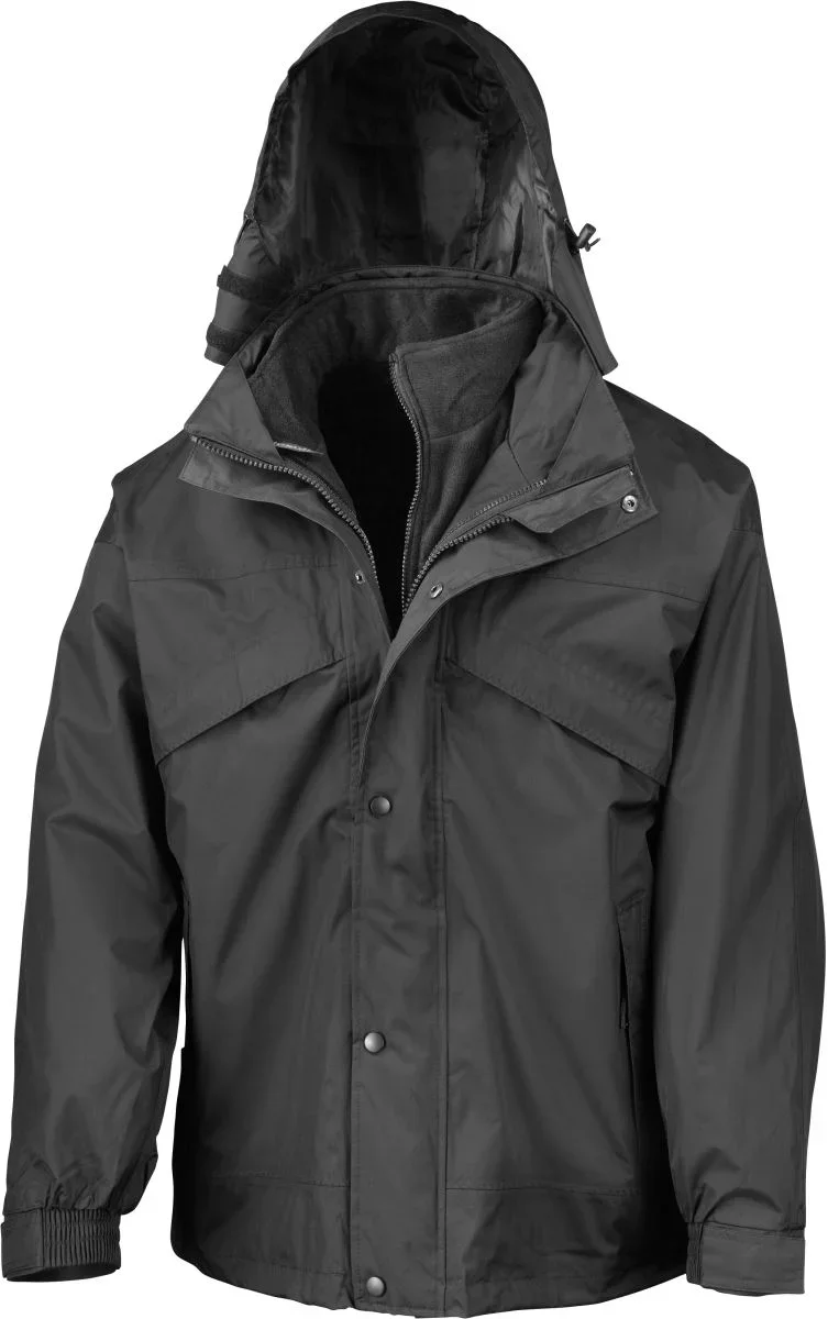 Result R 068X – 3-in-1 "Zip & Clip" Jacke – Black