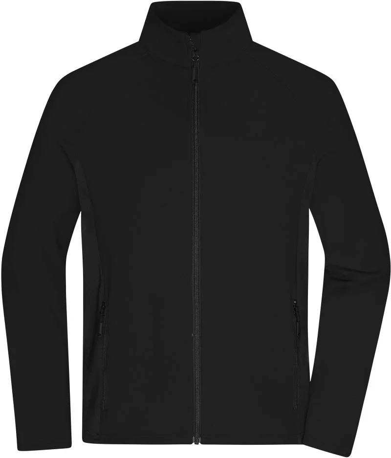James & Nicholson JN 1860 – Herren Stretch Fleece Jacke – Black/Black