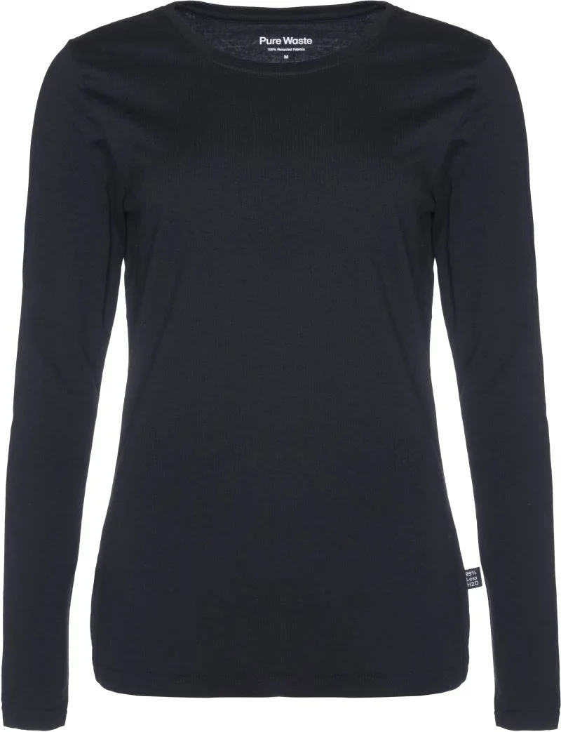 Pure Waste LSWB – Schweres Damen T-Shirt langarm – Black
